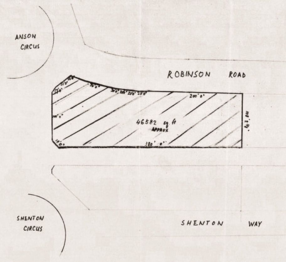 Hand-drawn map of Bank Negara Malaysia site