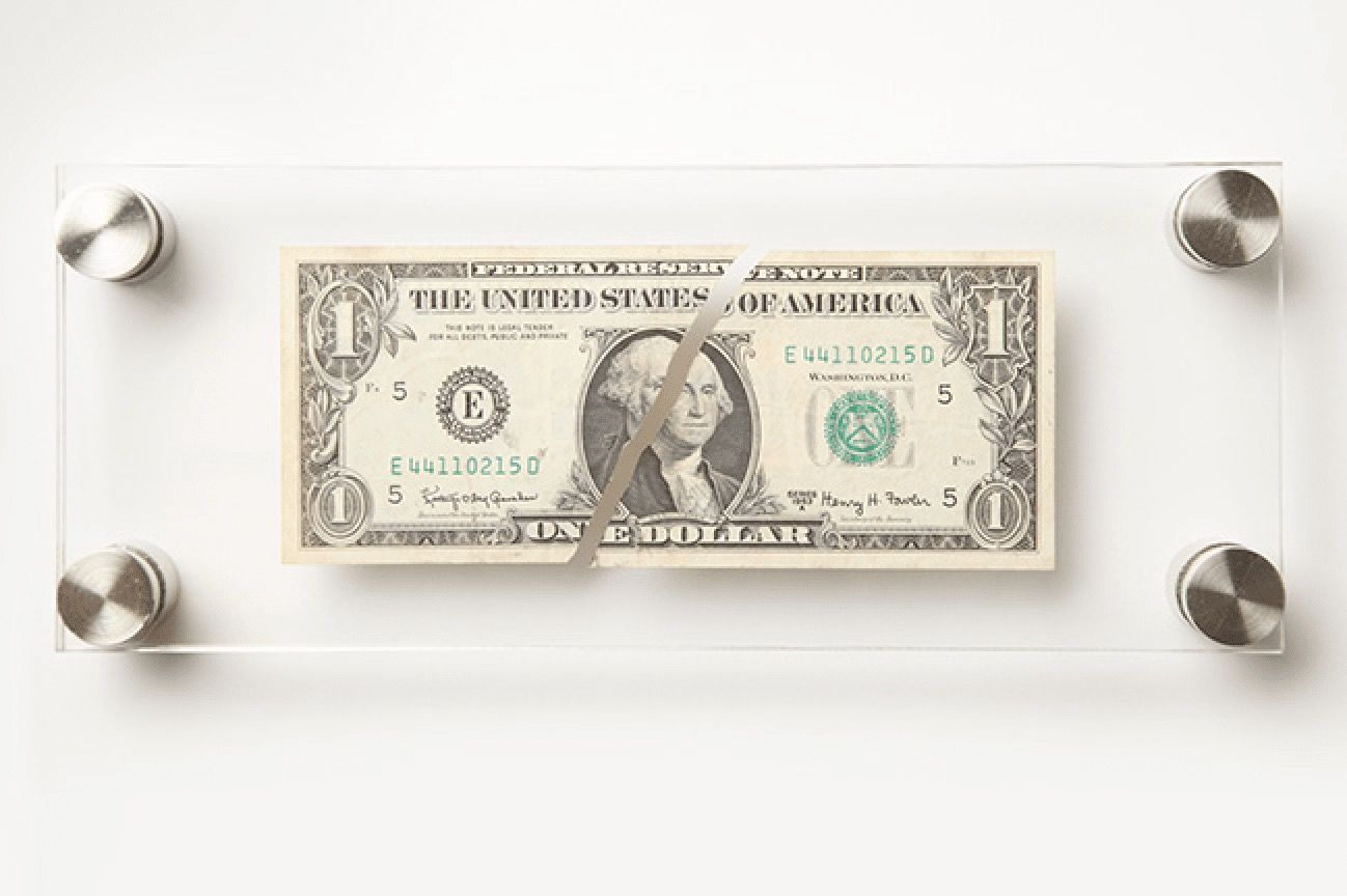 Original torn US dollar note